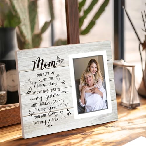 Memorial Photo Frame for Loss of Mother, Sympathy Gift for Mom, Bereavement Gift, Fits 4x6 In Photo