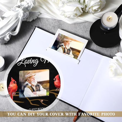 Yingzhao Memorial Funeral Guest Book with Pen 144 Pages Cardinal Funeral Guest Sign in Book for Memorial Service Celebration of Life Party Supplies in Loving Memory(Cardinal) - style: Cardinal