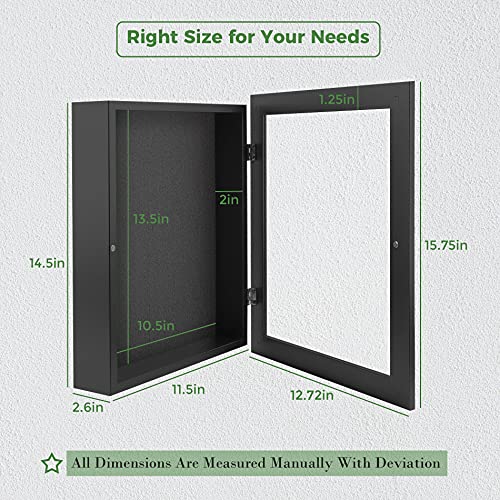 Frametory 11x14 Shadow Box Frame Display Case, 2-inch Depth (Black) - color: Black, size: 11x14(1 Set)