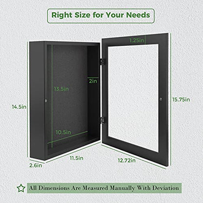 Frametory 11x14 Shadow Box Frame Display Case, 2-inch Depth (Black) - color: Black, size: 11x14(1 Set)