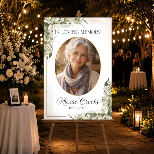 Editable Greenery Celebration of Life Welcome Sign, Custom Yard Sign, PVC, 12' x 18', 24' x 18', 36' x 24' - color: #Version 2