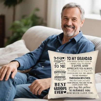 Best Grandad Ever Throw Pillow Covers for Grandpa from Granddaughter Grandson Birthday Father's Day Grandfather's Day (Grandpa) - color: Grandpa