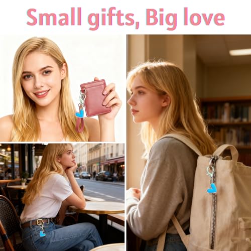YOJO Pocket Hug Keychain, Love Keychain with Positive Affirmation Card, Emotional Support, Inspirational Gift - color: Blue