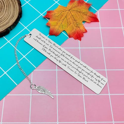 Memorial Bookmark Sympathy Gifts for Loss of Loved Mom Dad Grandma Grandpa Friend Bereavement Gift Ideas for Women Men Remembrance Keepsake Sorry for Your Loss Metal Book Marker