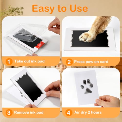 Nabance Inkless Paw Print Kit for Dogs Cat, Mess-Free Pet Paw & Nose Print | 6 Clean Touch Ink Pads and 12 Imprint Cards, Baby Footprint Kit, Dog Paw Print Kit Keepsake Gift for Owners & New Moms - size: Medium(6 Pack)