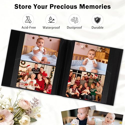 Aevdor 5x7 Photo Album, Holds 320 Photos, Linen Cover, Black | Fits 5x7 Photos, Postcards & Artwork, Family & Wedding Albums, Baby & Travel Memories - color: Linen Black