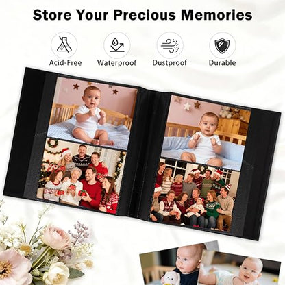 Aevdor 5x7 Photo Album, Holds 320 Photos, Linen Cover, Black | Fits 5x7 Photos, Postcards & Artwork, Family & Wedding Albums, Baby & Travel Memories - color: Linen Black
