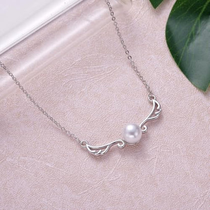 Aesnefe Loss of Mother Grief Gift, Sympathy Gift, Mom Remembrance Necklace, Mom Memorial Gifts for Daughter, Bereavement Keepsake Condolence, Mother Passed Away Gifts - style: Angel Wings
