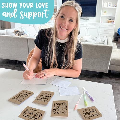 Hadley Designs Sympathy Cards with Envelopes - 24 Bereavement Cards for Loss of Loved One, I'm Sorry for Your Loss Card Bulk, Blank Condolence Card With Envelopes, Thinking of You Heartfelt Sympathies - style: Kraft Black 24 pcs