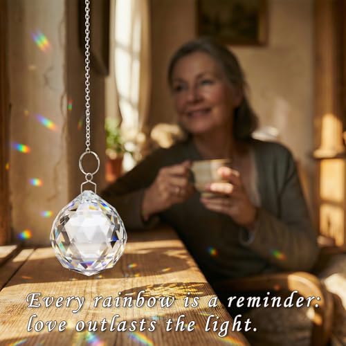 Sympathy Gifts for Loss of Loved One,Tabletop Hanging Crystal Suncatcher - color: Clear