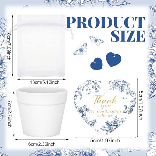 Ctosree 50 Sets Something Blue Bridal Shower Favors Let Love Grow Seed Packets Wedding Party Supplies Include Seed Packets Flowerpot Cards and Organza Bags Something Blue Bridal Shower Party Supplies - color: Something Blue Theme