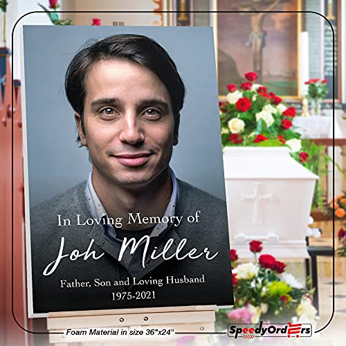 SPEEDYORDERS Custom Funeral Sign - Photo In Loving Memory Sign - Personalized Funeral Reception Signs - Celebration Of Life Funeral Photo Sign - color: Sign 4