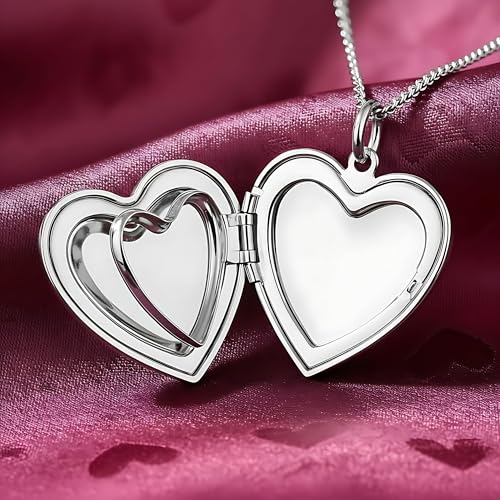 LIFETIME JEWELRY Antique Heart Locket Necklace for Women & Girls That Holds Pictures – 10X Thicker Real 24K Gold Plated Charm – Made in USA with Lifetime Replacement - style: Big White Gold Locket NO Chain