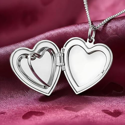 LIFETIME JEWELRY Antique Heart Locket Necklace for Women & Girls That Holds Pictures – 10X Thicker Real 24K Gold Plated Charm – Made in USA with Lifetime Replacement - style: Big White Gold Locket with Chain