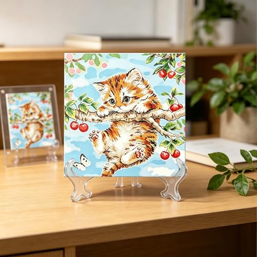 Plate Stands for Display-8 Pack 6 Inch Plastic Small Easels Stand, Display Holder for Card, Frame, Picture, Magazine, Book, Decorative Plate, Platter,Tabletop Art