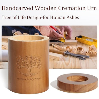 Photo Frame Small Urn for Human Ashes Memorial with Tree of Life Wooden Candle-holder urns Picture Frame Mini Cremation Urn for Loss of Loved One 4’’-6’’ Photo little Keepsake vertical photo urn