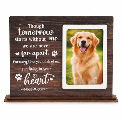 Dog Memorial Gifts For Loss Of Dog Picture Frame, Pet Memorial Gifts For Dogs Photo Keepsake, Wooden Picture Frame for 4x6 Photo Pet Loss Gifts Sympathy Decor Bereavement Remembrance Gift