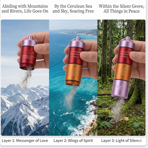 4-Tier Scattering Urn, Stackable Travel Urn TSA Approved, Aluminum Alloy | Hummingbird carving pattern, Thread Sealing, Metal Hanging Loop, for Sharing Ashes, Travel Memorials, and Scattering - color: 4 Layer