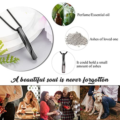 2 PCs Cremation Jewelry for Ashes Twist Bar Urn Necklace for Ashes Cremation Memorial Jewelry Stainless Steel Ashes Jewelry Keepsakes For Women Men - style: Twist