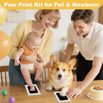 Paw Print Kit for Dogs - Extra-Large Clean Touch Dog Paw Print Kit, Mess-Free Baby Footprint Kit Inkless Hand and Footprint Kit, Dog Nose Print Kit DIY Gift for Dog Lover for Puppy & Newborn