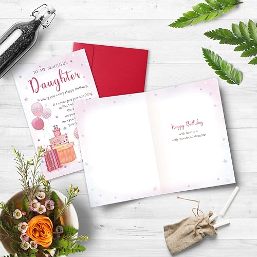 Birthday Card for Daughter from Mom or Dad, Happy Birthday Card Gift for Adult Daughter Her, Heartfelt Love and Encouragement Greeting - color: Daughter