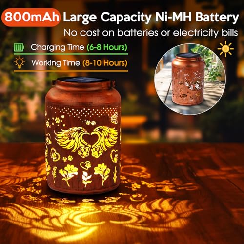 Dog Memorial Solar Lanterns Pet Passing Away Memorial Gifts for Loss of Dog | Paw Angel Sympathy Remembrance Bereavement Outdoor Pet Funerary Grave Decor