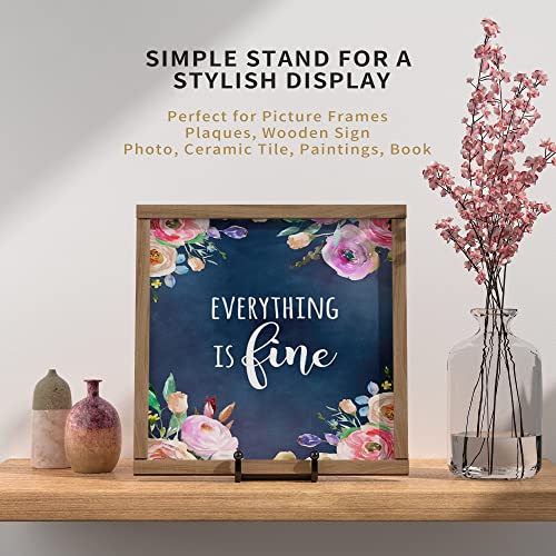 6 Inch Metal Square Picture Frame Easel Stands for Plates, Photos, Decor (Black, 2 Pack) - size: 6 Inch