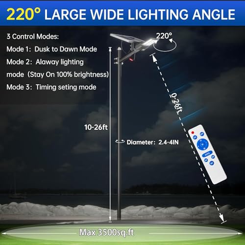 JAYNLT Y-9800W Solar Street Lights Outdoor, Commercial Parking Lot Lights - size: 3X-Large