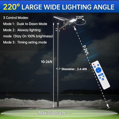 JAYNLT Y-9800W Solar Street Lights Outdoor, Commercial Parking Lot Lights - size: 3X-Large