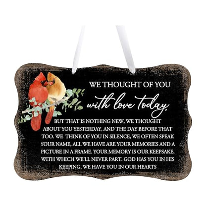 LifeSong Milestones Memorial Wall Hanging Signs Bereavement Keepsake Condolence Funeral Gift For Loss of Loved One 8x12 (We Thought Of You With (Black)) - color: We Thought Of You With (Black)
