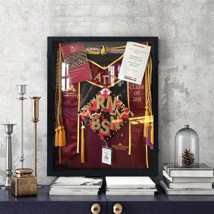 16x20 Graduation Shadow Box Frame with Real Glass,Black - color: Black, size: 16*20