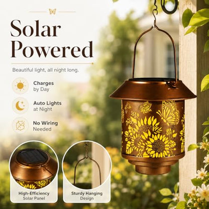 2 Pack Butterflies Solar Lantern Outdoor Hanging Gifts for Women Mom - color: b-Butterfly-2PC