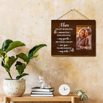 Mother Memory Picture Frame-Memory Gifts for Loss of Mother-Memorial Gift for Loss of Mom-Sympathy Gifts Condolences Gift-You Left me Beautiful Memorial Photo Frame for Loss of Mom - style: Mom-4