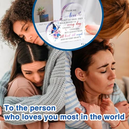 Condolences Remembrance Gifts for Loss Sympathy Grieving Friends | Bereavement Memorial Gift for Loss of Mother Dad Daughter Husband Grandma Acrylic Memorial Plaque Table Decor