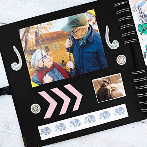 Scrapbook Album, 60 Pages, 8 x 8 Inch, Black Photo Album, Scrap Book | Hardcover with Thick 250 GSM Kraft Paper, Ideal for Your Scrapbooking Albums, Art & Craft Projects (Black, 8 x 8 Inch) - color: Black, size: 8 X 8 Inch