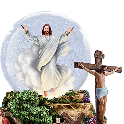 The Bradford Exchange Religious Musical Glitter Globe with LED Light, Thomas Kinkade Jesus Life Scenes, Amazing Grace Melody