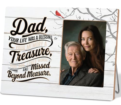Memorial Gifts for Loss of Dad,Sympathy Gifts for Loss of Father,Loss of Dad Gift Fits 4x6 In - color: Red