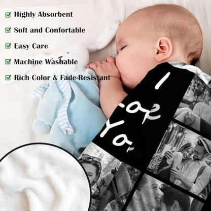 XINLING Custom Memorial Blanket with Pictures for Loss of Loved One Personalized Photo Blanket Customized Sympathy Gifts in Memory of Mom Dad Grandma Grandpa(10 Photos) - color: 10 Photos