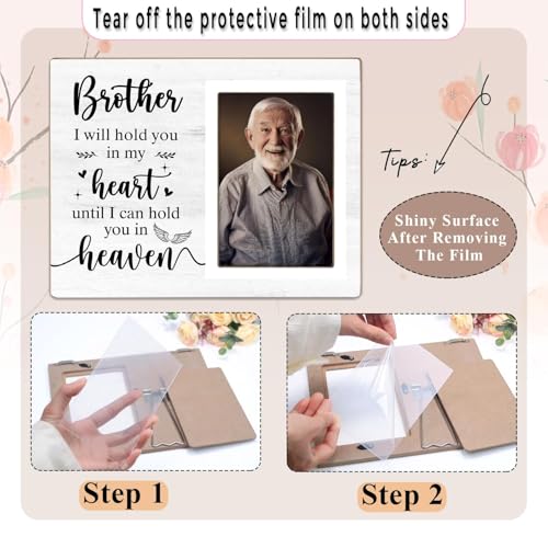 Memorial Photo Frame, Sympathy Gifts for Loss of Brother, in My Heart, in Loving Memory Wooden Picture Frame, Bereavement Remembrance Funeral Passed AWay Condolence Gifts(White-Brother, 4 x 6 Photo) - color: White-Brother