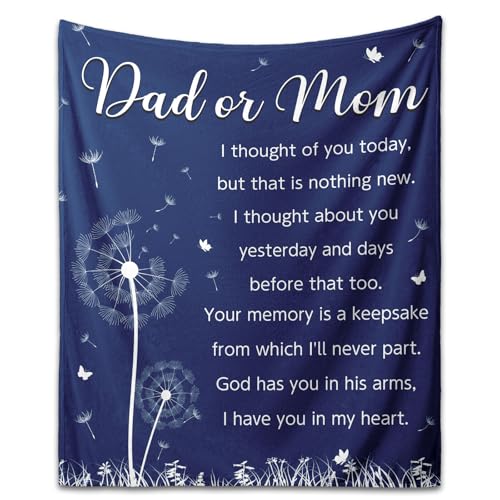 Ships Next Day, Custom Memorial Sympathy Gifts for Loss of Mom Dad Grandma Grandpa - Printed in USA, Hugs from Heaven Flannel Blanket, in Memory of Gifts, Condolence Bereavement Remembrance Gifts - size: customize now