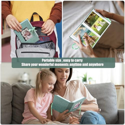 Photo Album 4x6 100 Pockets, Slip-in Picture Albums, Linen Cover Top Loader Vertical Pockets Albums for Baby, Kids Boy Girls, Wedding, Family, Anniversary, Green - color: Green, size: 100 Pockets white Bandage
