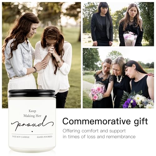 Sympathy Gifts for Loss of Loved One, 7OZ Lavender Scent Soy Wax Candle - style: Keep Making Her Proud