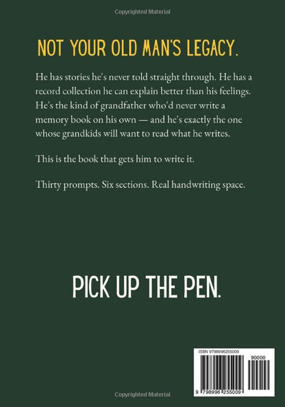 The Mixtape Grandpa Book: A Guided Memory Journal for Grandfathers to Write Their Stories, Wisdom & Life Lessons — 30 Prompts | Gift from Grandkids, Adult Children, Father's Day & Birthdays
