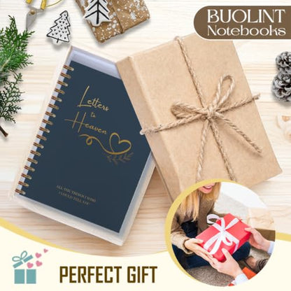 Letters to Heaven Grief Journal Gift, 5.5x8.3in（Golden） - color: Bule Gold