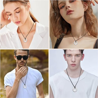 Hearbeingt Cremation Jewelry Urn Necklace for Ashes for Women Men, Circle of Life Eternity Memorial Pendant Ash Jewelry - color: Silvery