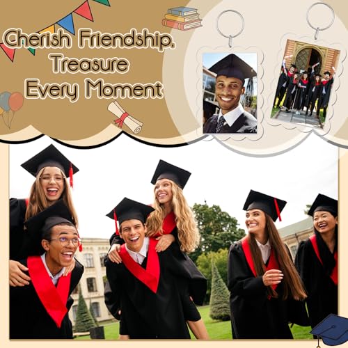 Clear Acrylic Photo Keychain Holder 2 x 3'' Photo Insert Picture Frame Keychain Making Kit DIY Holiday Gifts