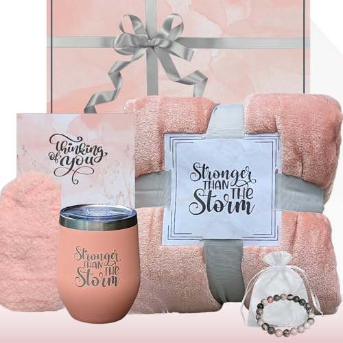 Cancer Care Package for Women with Blanket & Tumbler, Recovery Gift (Pink) - color: Pink