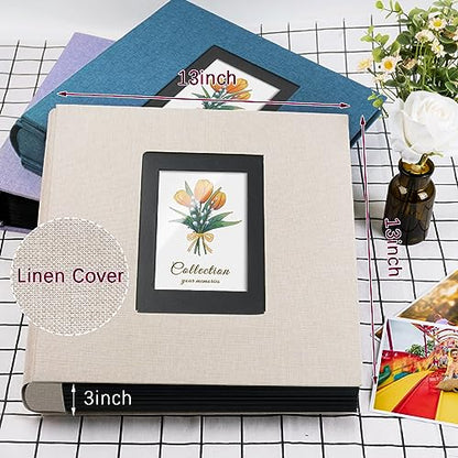 Linen Photo Album 4x6 Large Capacity 1000 Pockets Pictures Fabric Cover Books Albums Wedding School Family Anniversary Baby Memory Engagement Travel Albums(Beige, 1000 Pockets) (Pack of 2) - color: Beige, size: 1000 Pockets (Pack of 2)