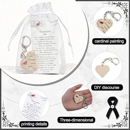 100 Sets Celebration of Life Decorations with Wooden Pocket Hug Keychains