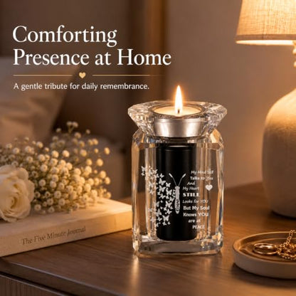 IFOLAINA Small Urn Butterfly for Human Ashes Cremation Mini Crystal Urn Alloy Storage Keepsake Funeral Memorial Gifts for Loved Ones